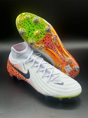 Nike White Black Orange Green Soccer Cleats